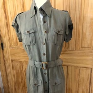 Bebe Military Style Button-up Mini Dress w/Belt